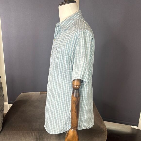 Men's Columbia Omni-Shade Blue Checkered Short Sleeve Shirt Size M - Picture 5 of 11